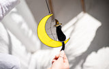 Cat on the moon Stain glass Sun Catcher