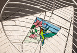 Corner Hummingbird Suncatcher, Stained Glass Wall Decoration