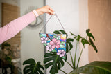Corner Flowers Suncatcher, Stained Glass Wall Decoration