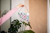 Corner Flowers Suncatcher, Stained Glass Wall Decoration