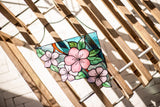 Corner Flowers Suncatcher, Stained Glass Wall Decoration