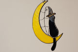 Cat on the moon Stain glass Sun Catcher