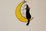 Cat on the moon Stain glass Sun Catcher