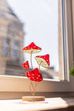 Stained Glass Mushrooms Plant Stakes, Shelf Table Decoration