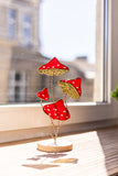 Stained Glass Mushrooms Plant Stakes, Shelf Table Decoration