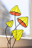 Stained Glass Mushrooms Plant Stakes, Shelf Table Decoration