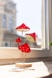 Stained Glass Mushrooms Plant Stakes, Shelf Table Decoration