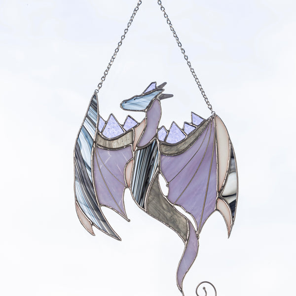 Purple Dragon Hanging, Stained Glass Sun
