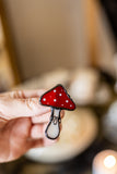 Stained Glass Broach, Branch Brooch fly agaric