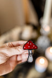 Stained Glass Broach, Branch Brooch fly agaric