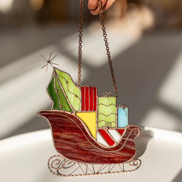 Stained Glass Christmas Gifts Cart