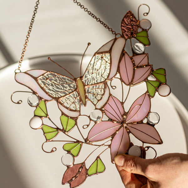 Butterfly with Lily Suncatcher
