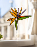Strelitzia Stained Glass Flower, Pot Table Stand Decor, Floral Decor