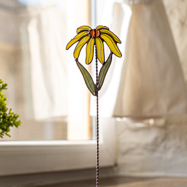 Black-eyed Susan Glass Art Stand
