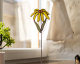 Black-eyed Susan Glass Art Stand