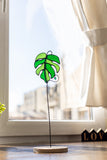 Monstera Stained Glass Planter
