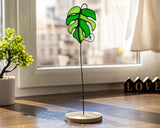 Monstera Stained Glass Planter
