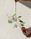 Stained Glass Olive Leaf Twig