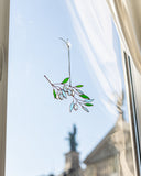 Stained Glass Olive Leaf Twig