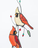 Cardinals Stained Glass Suncatcher – Birds Window Décor