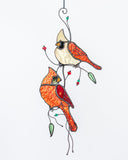Cardinals Stained Glass Suncatcher – Birds Window Décor