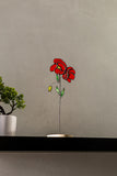 Real Glass Red Poppies Planter