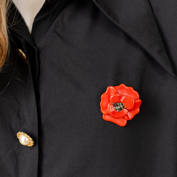 Flower Brooch – Red Poppy