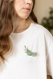 Laurel Branch Brooch. Stained Glass Broach