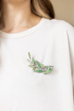 Laurel Branch Brooch. Stained Glass Broach
