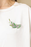 Laurel Branch Brooch. Stained Glass Broach