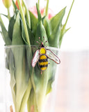 Bee Stained Glass Pot Plant Decor