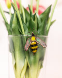 Bee Stained Glass Pot Plant Decor