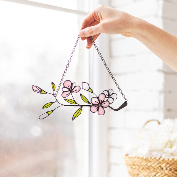 Sakura Twig Branch Stained Glass