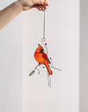 Cardinals Stained Glass Suncatcher – Birds Window Décor