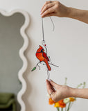 Cardinals Stained Glass Suncatcher – Birds Window Décor