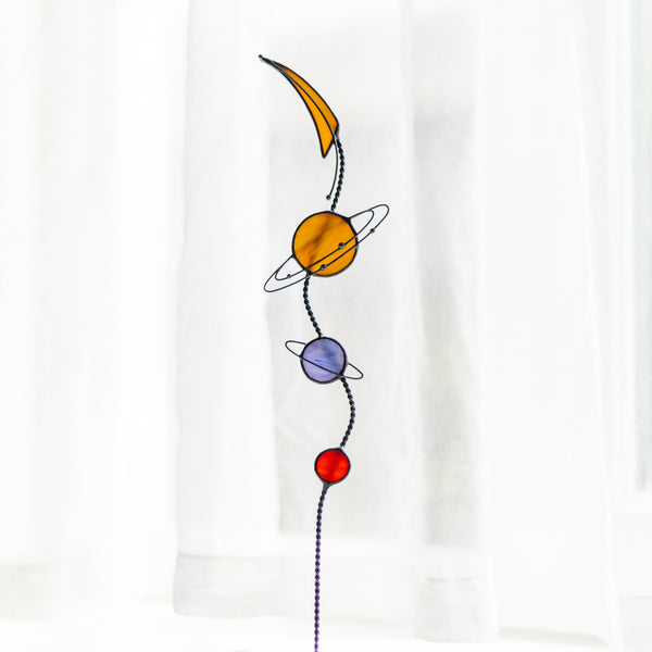 Solar System Stained Glass Plant stake