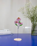 Stained Glass Echinacea – Freestanding Glass Flower Decor, Spring Gift for Women, Table or Windowsill Accent