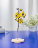 White Glass Orchid Plant Stake – Stained Glass Flower Decor for Pots, Vases, Soil | Unique Gift for Mom, Gardener Lover, Birth flower