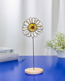 Pink Stained Glass Daisy Flower on a Stem | Home Garden Plant Pot Decor | Mother's Day Gift