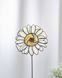 Pink Stained Glass Daisy Flower on a Stem | Home Garden Plant Pot Decor | Mother's Day Gift