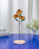 Stained Glass Echinacea – Freestanding Glass Flower Decor, Spring Gift for Women, Table or Windowsill Accent