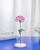 Pink Stained Glass Carnation – Spring Decor, Mother's Day Gift