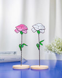 Pink Stained Glass Carnation – Spring Decor, Mother's Day Gift