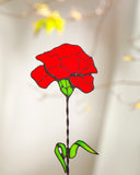 Pink Stained Glass Carnation – Spring Decor, Mother's Day Gift