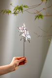 White Lillies Stained Glass Flower on a Stem 