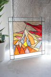 Stained Glass Picture Mountains – Panel Window Décor