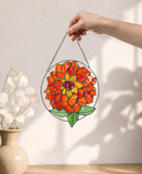 Dahlia Stained Glass Suncatcher – Georgina Flower Wall Hanging, Home Décor