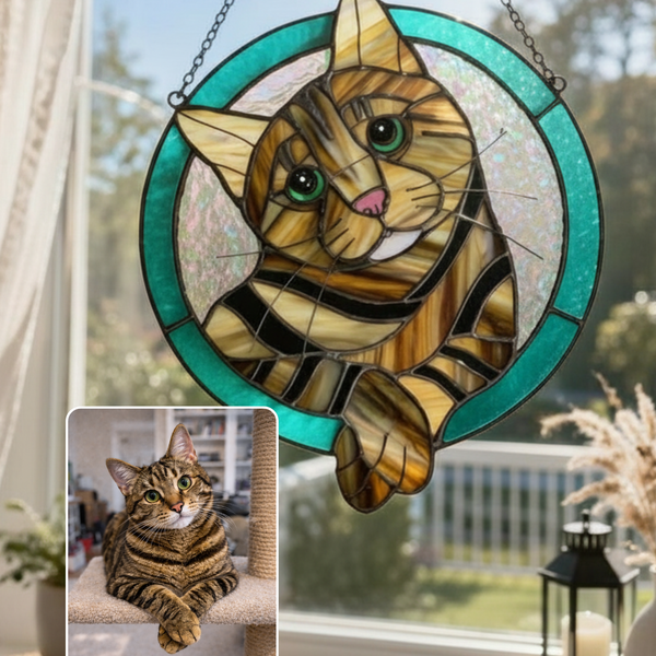 Stained Glass Cat Portrait from Your Photo