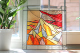 Stained Glass Picture Mountains – Panel Window Décor