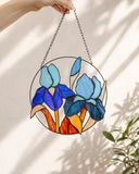 Blue Iris Stained glass Suncathcher